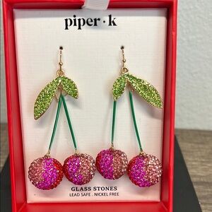 COPY - Piper K Rhinestone 🍒 Cherry Earrings ✨